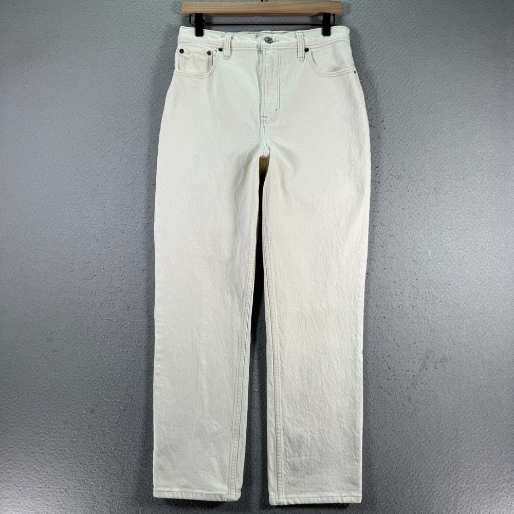 Abercrombie & Fitch 90s Straight Ultra High Rise Jeans Womens 8R/29 White Denim